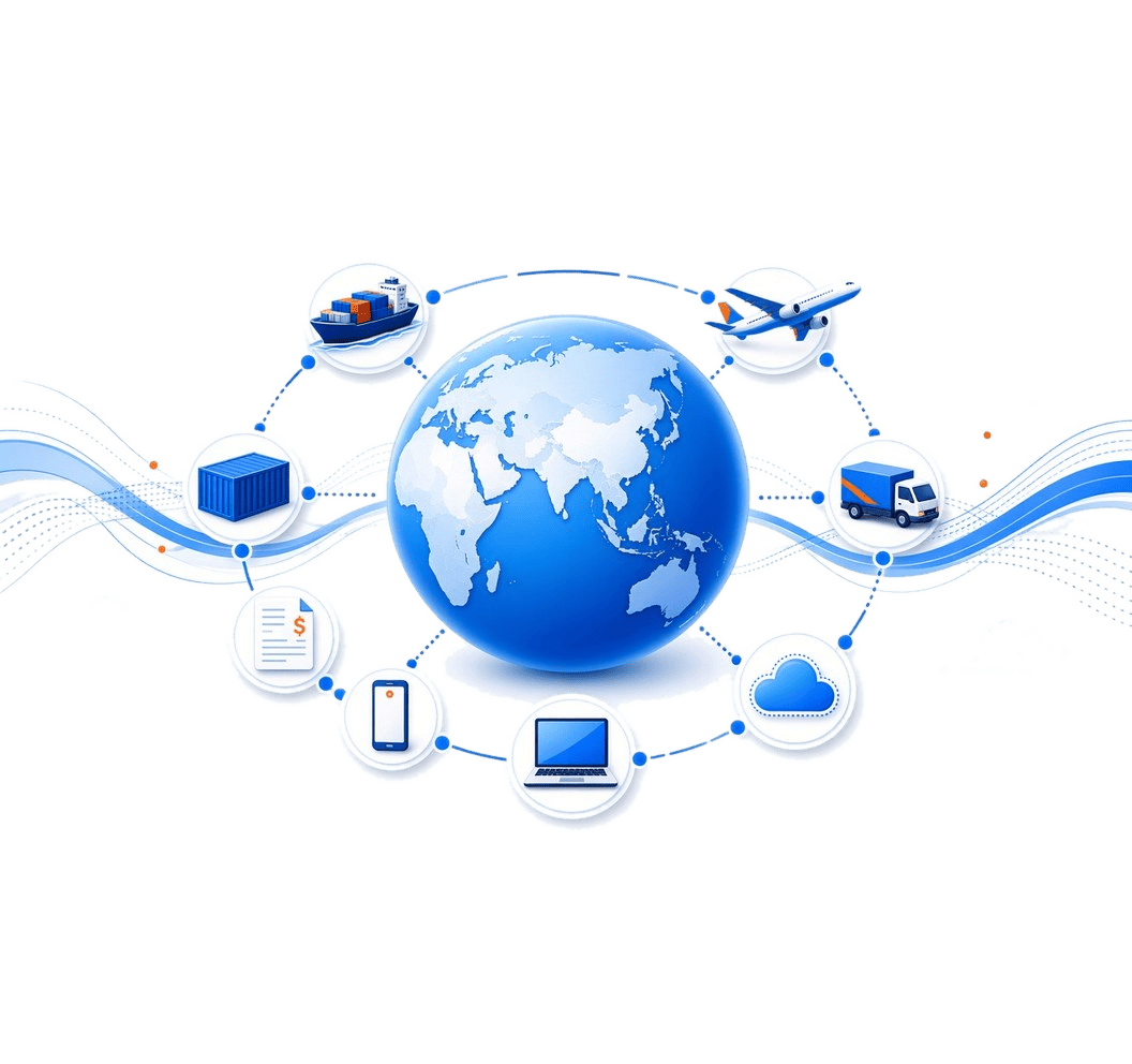 BlueLogis cloud freight forwarding and NVOCC software connecting sea, air and road logistics
